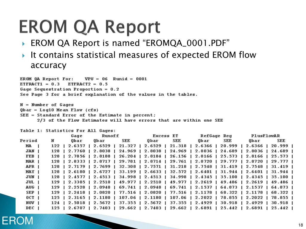 erom qa report is named eromqa 0001