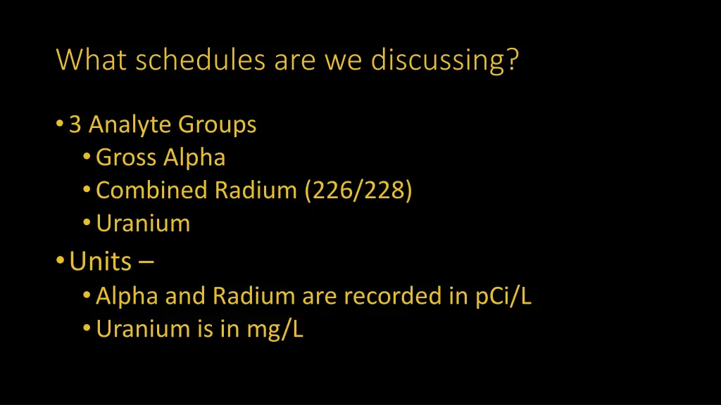 what schedules are we discussing