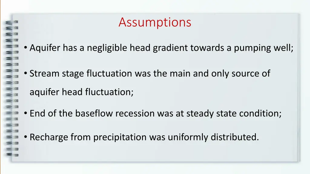 assumptions