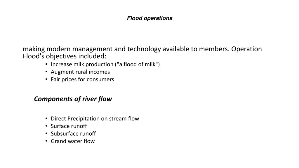flood operations