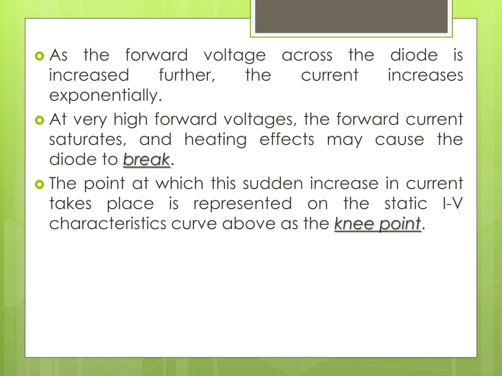 as the forward voltage across the diode