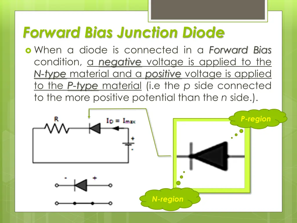 forward bias junction diode when a diode