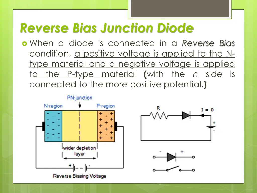 reverse bias junction diode when a diode