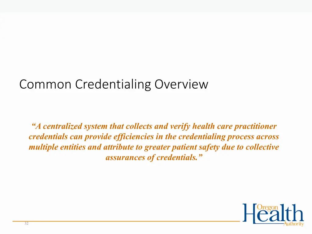common credentialing overview