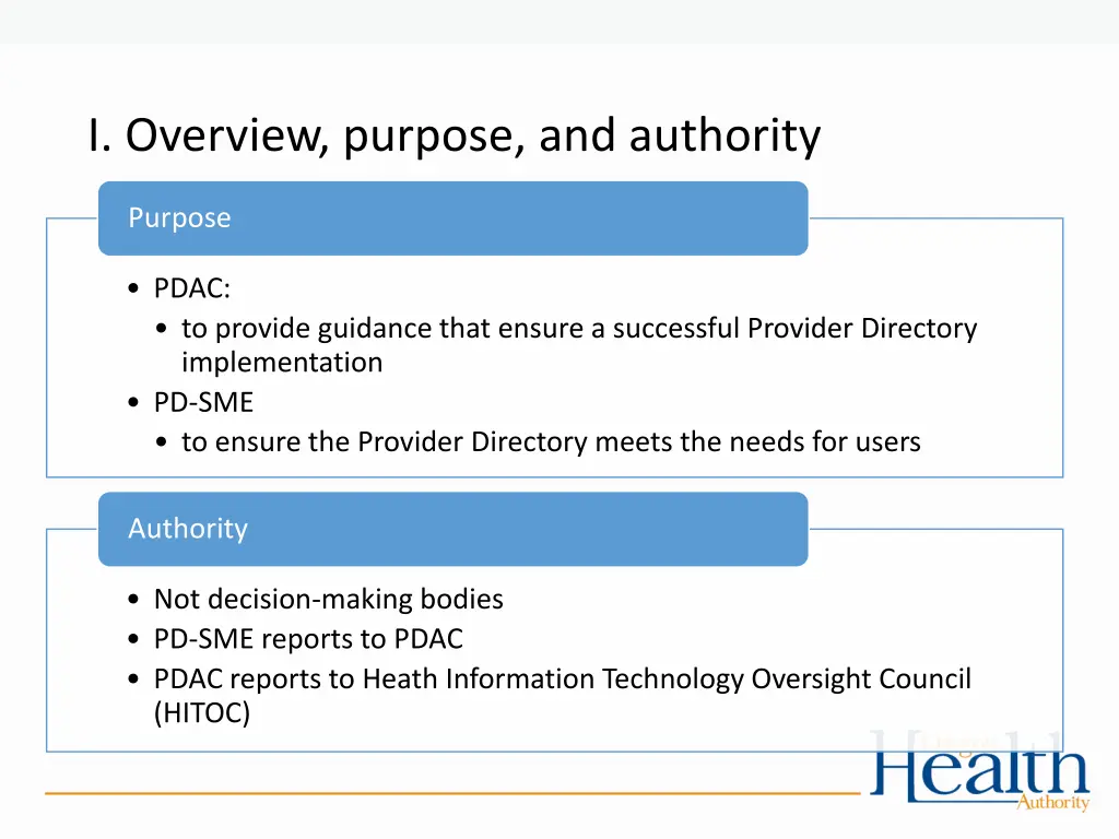i overview purpose and authority