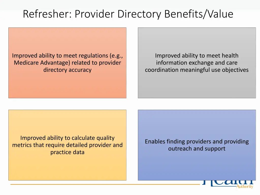 refresher provider directory benefits value 1