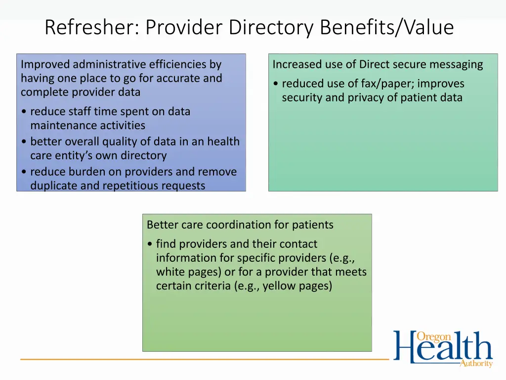 refresher provider directory benefits value