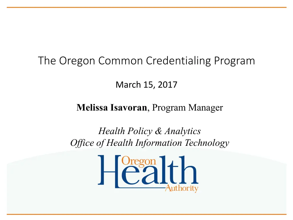 the oregon common credentialing program