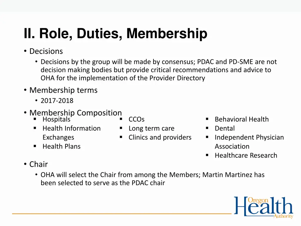 ii role duties membership