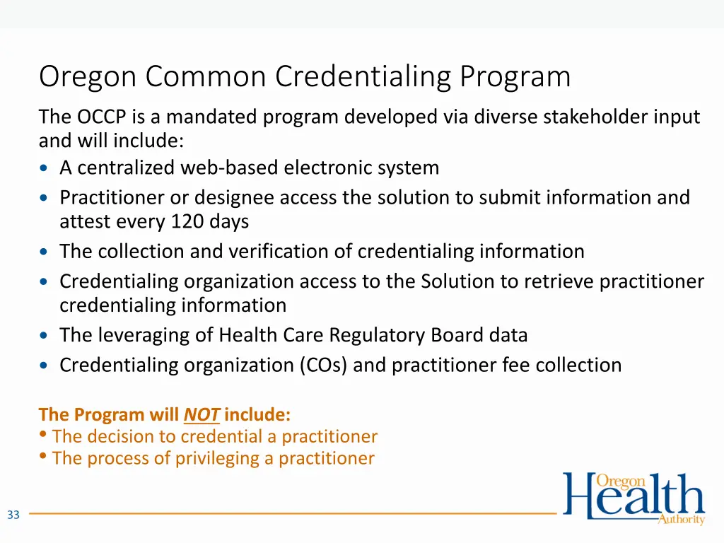oregon common credentialing program