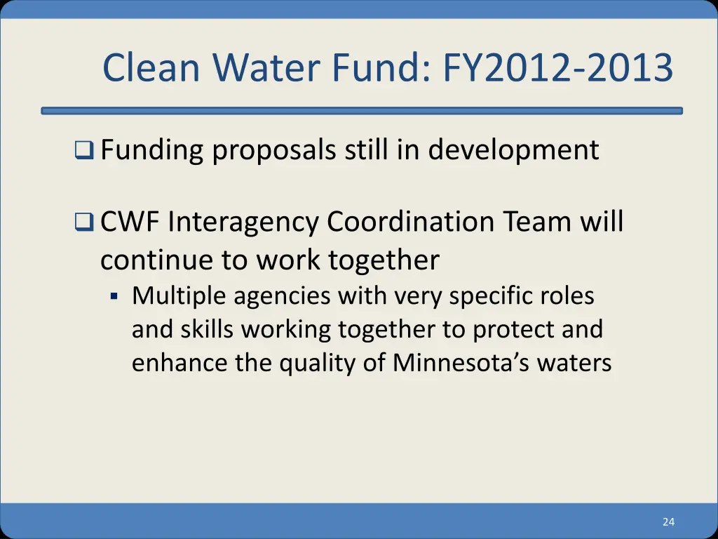 clean water fund fy2012 2013