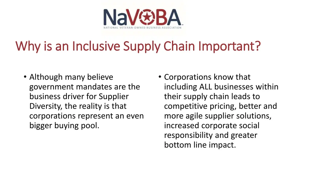 why is an inclusive supply chain important
