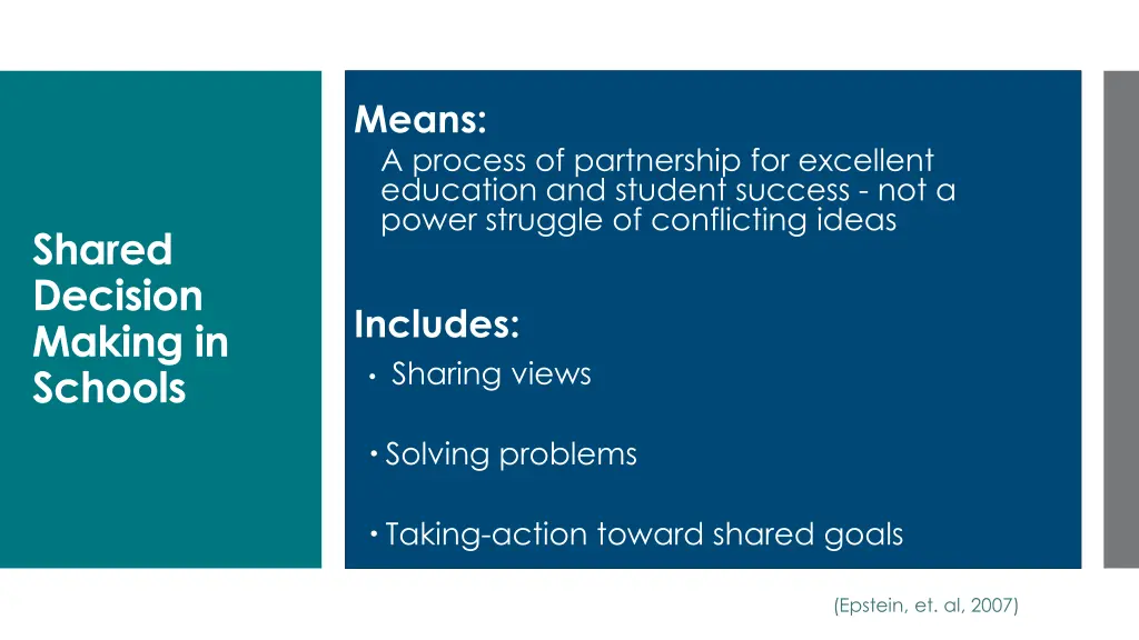 means a process of partnership for excellent