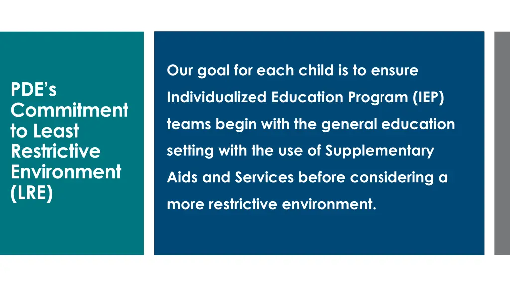 our goal for each child is to ensure