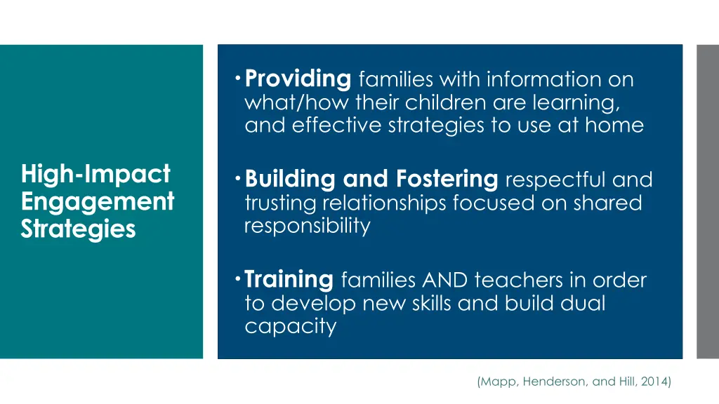 providing families with information on what