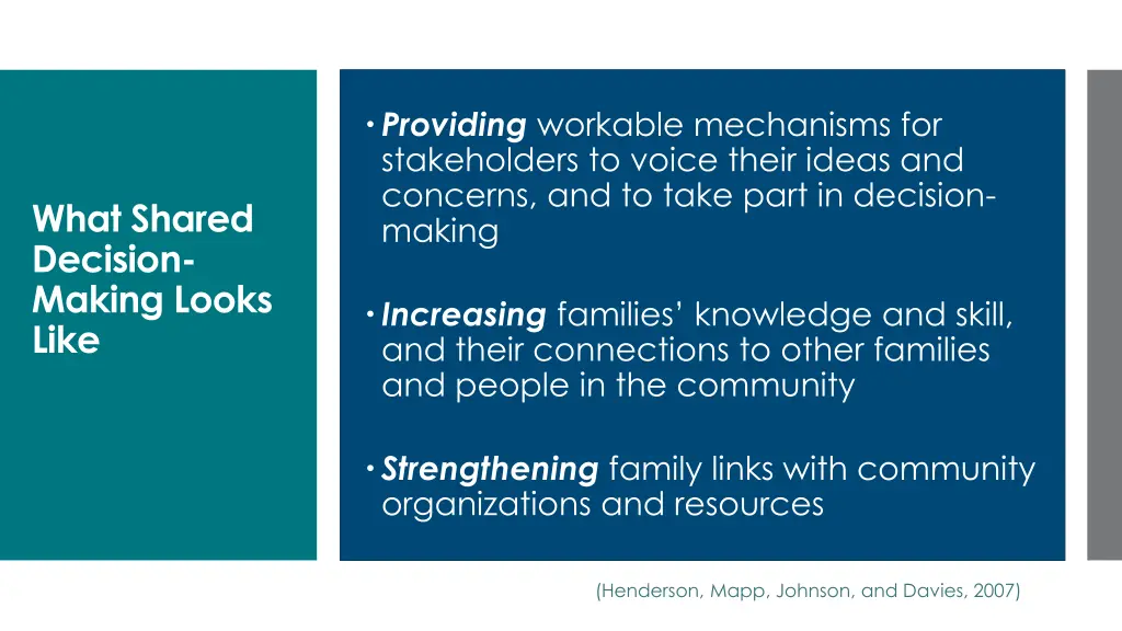 providing workable mechanisms for stakeholders