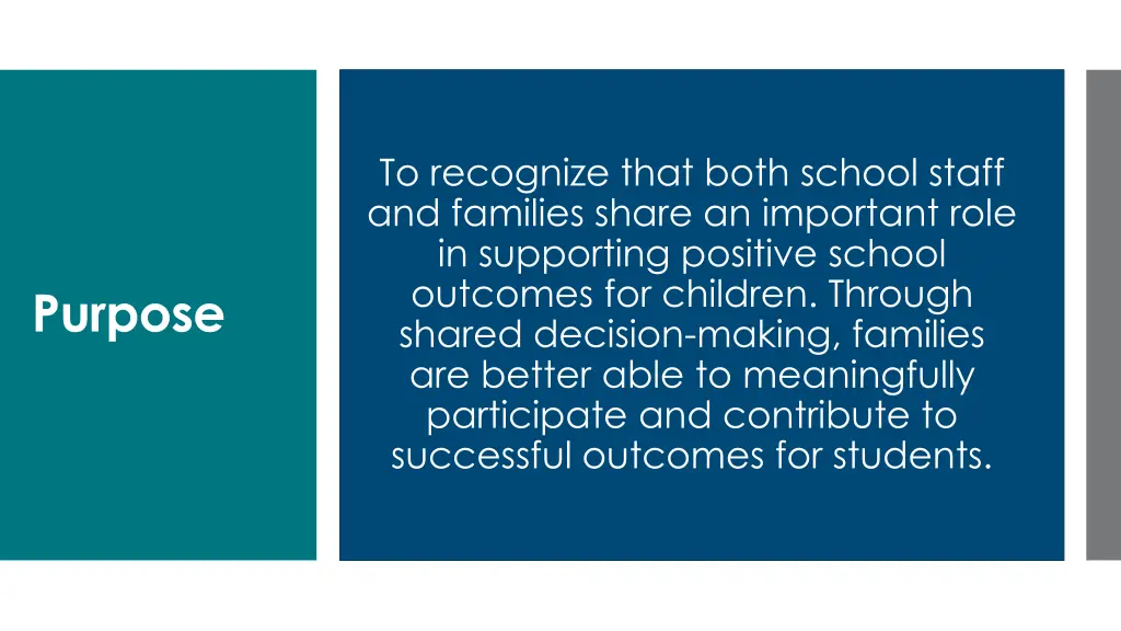 to recognize that both school staff and families