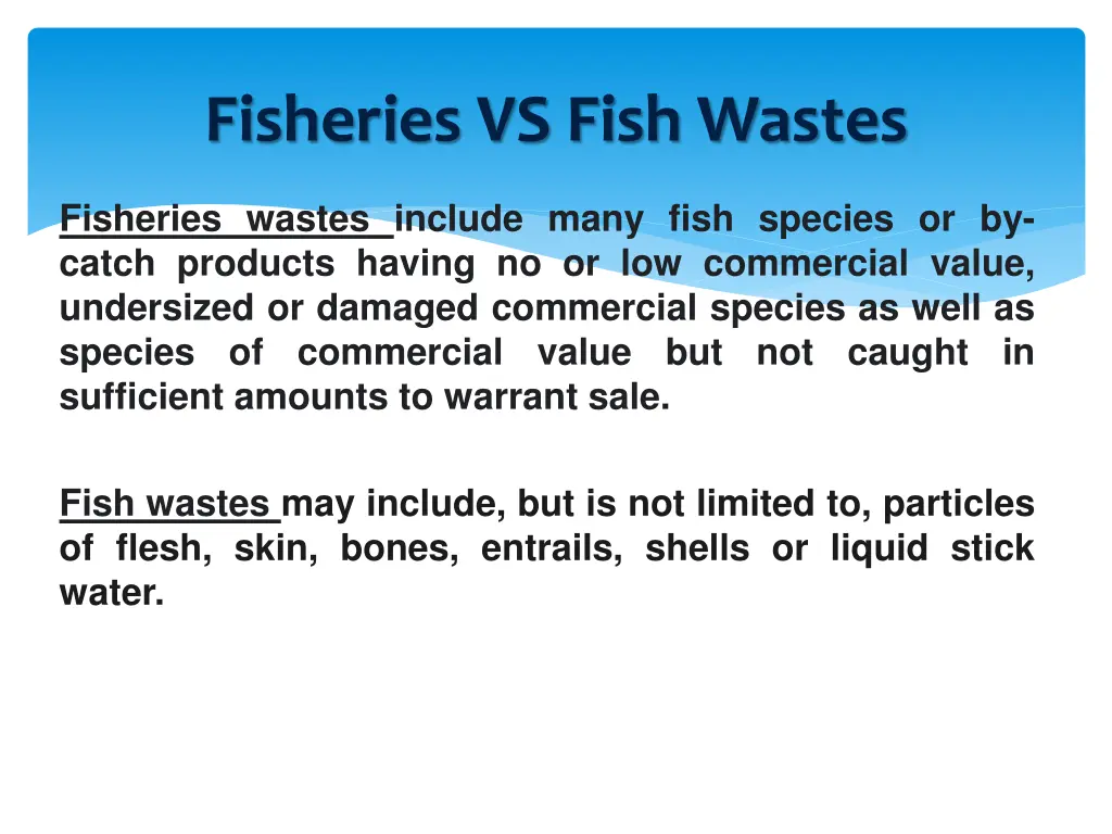 fisheries vs fish wastes