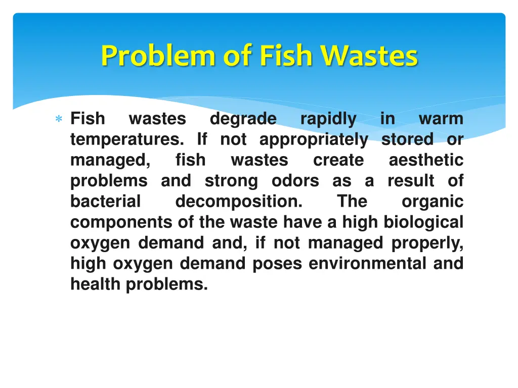 problem of fish wastes