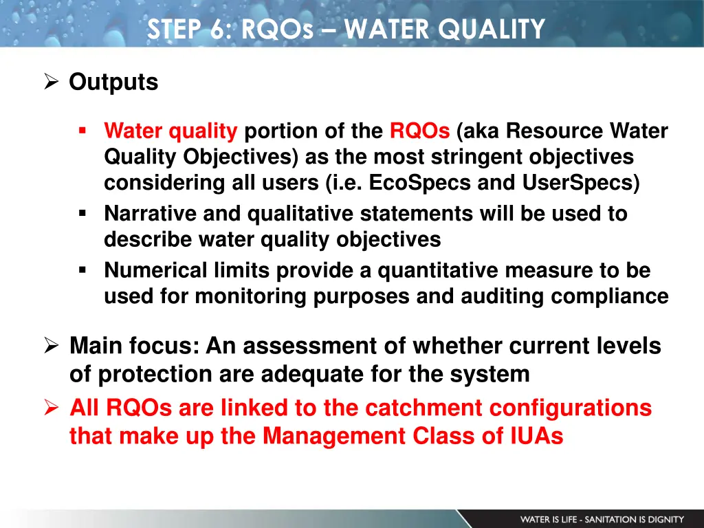 step 6 rqos water quality 2