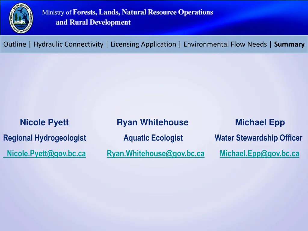 outline hydraulic connectivity licensing 12