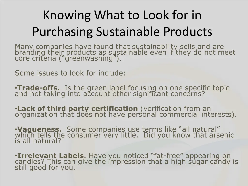 knowing what to look for in purchasing