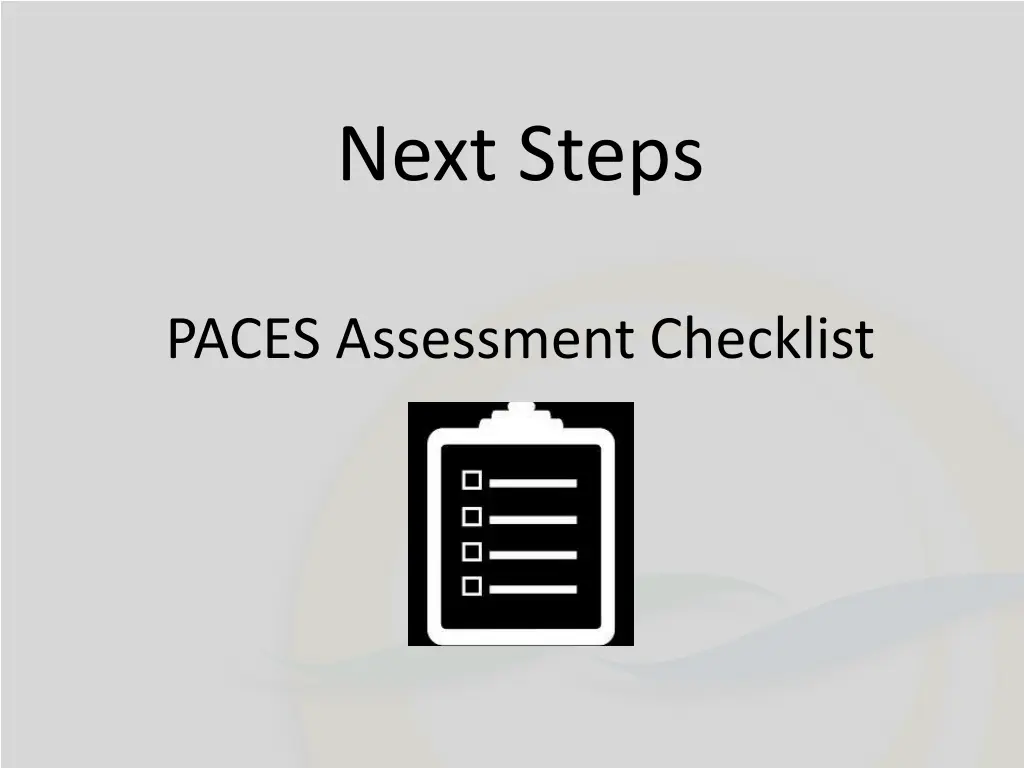 next steps