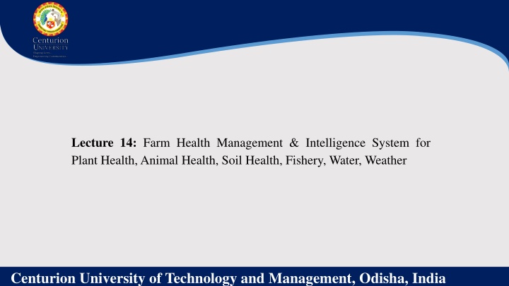 lecture 14 farm health management intelligence