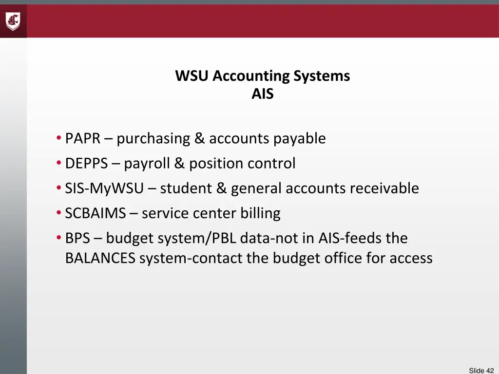 wsu accounting systems ais