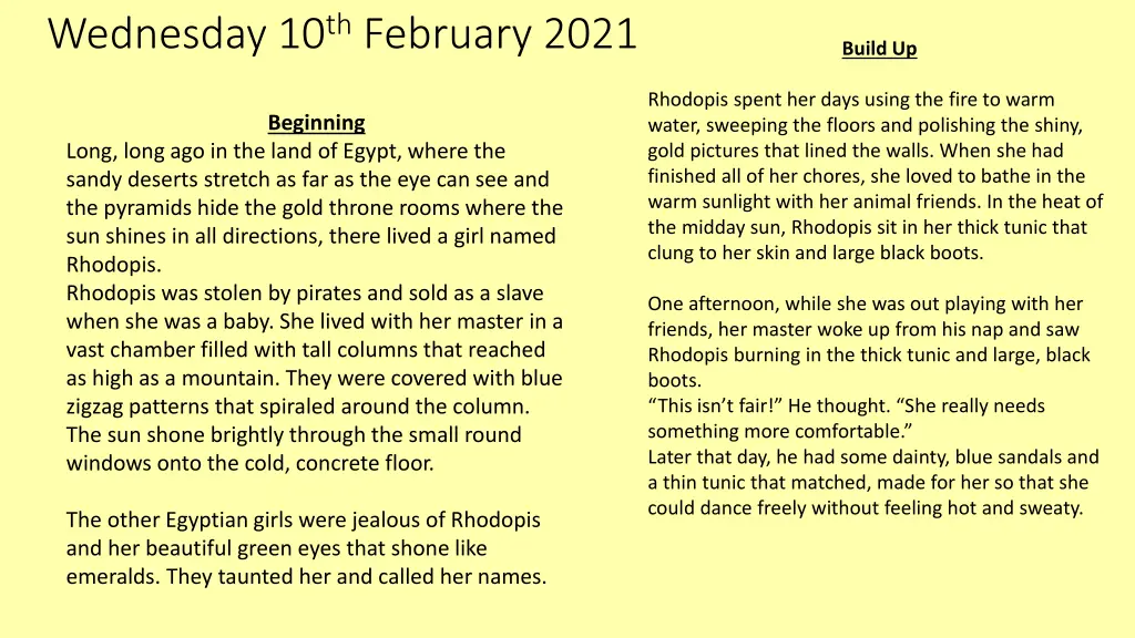 wednesday 10 th february 2021 beginning long long