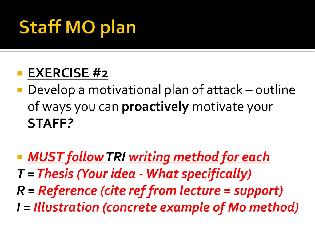 exercise 2 develop a motivational plan of attack