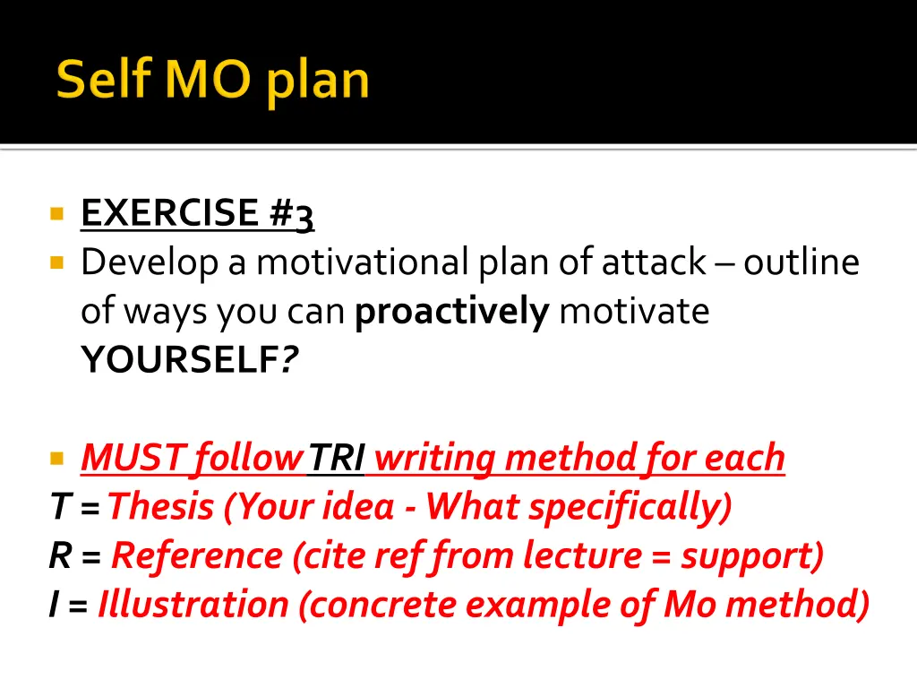 exercise 3 develop a motivational plan of attack