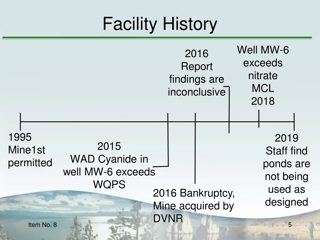 facility history