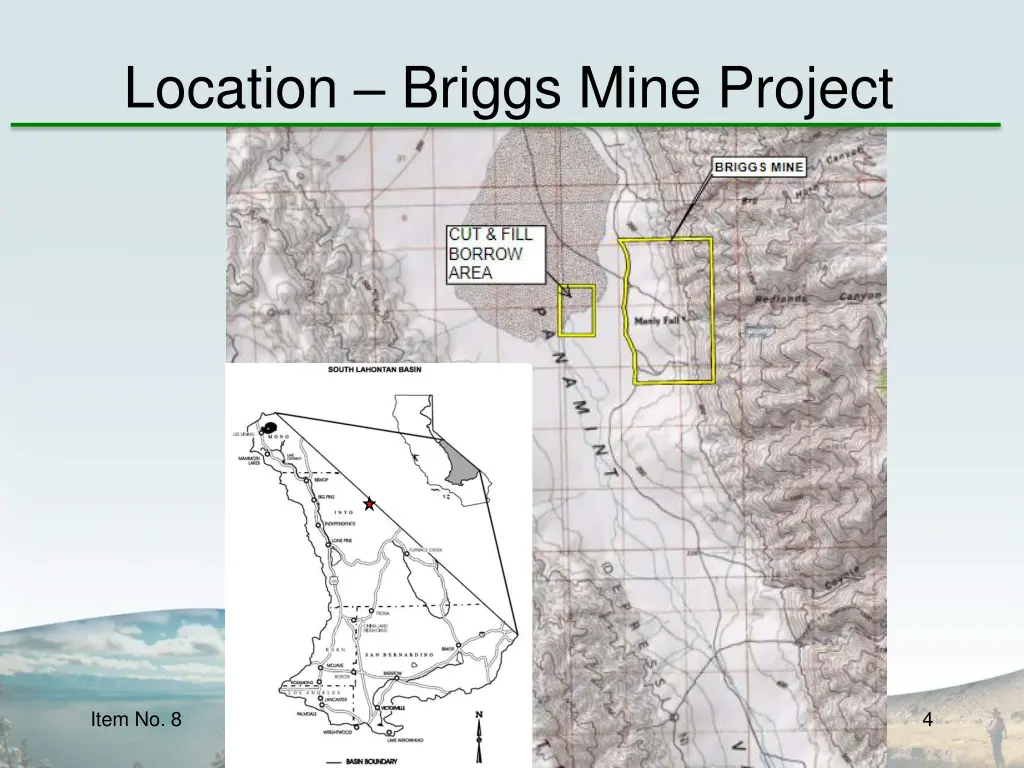 location briggs mine project