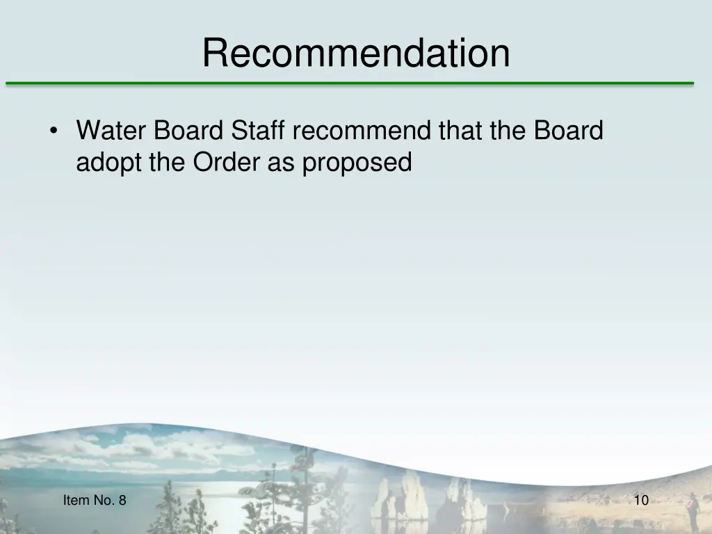 recommendation