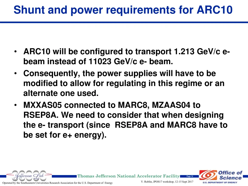 shunt and power requirements for arc10