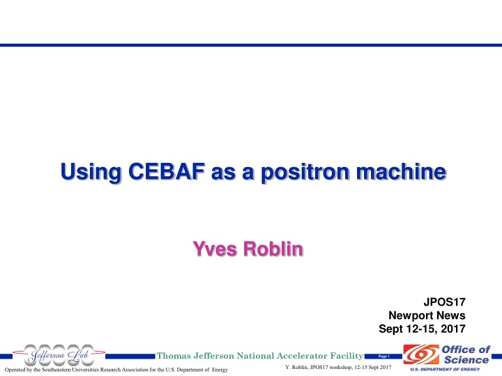 using cebaf as a positron machine