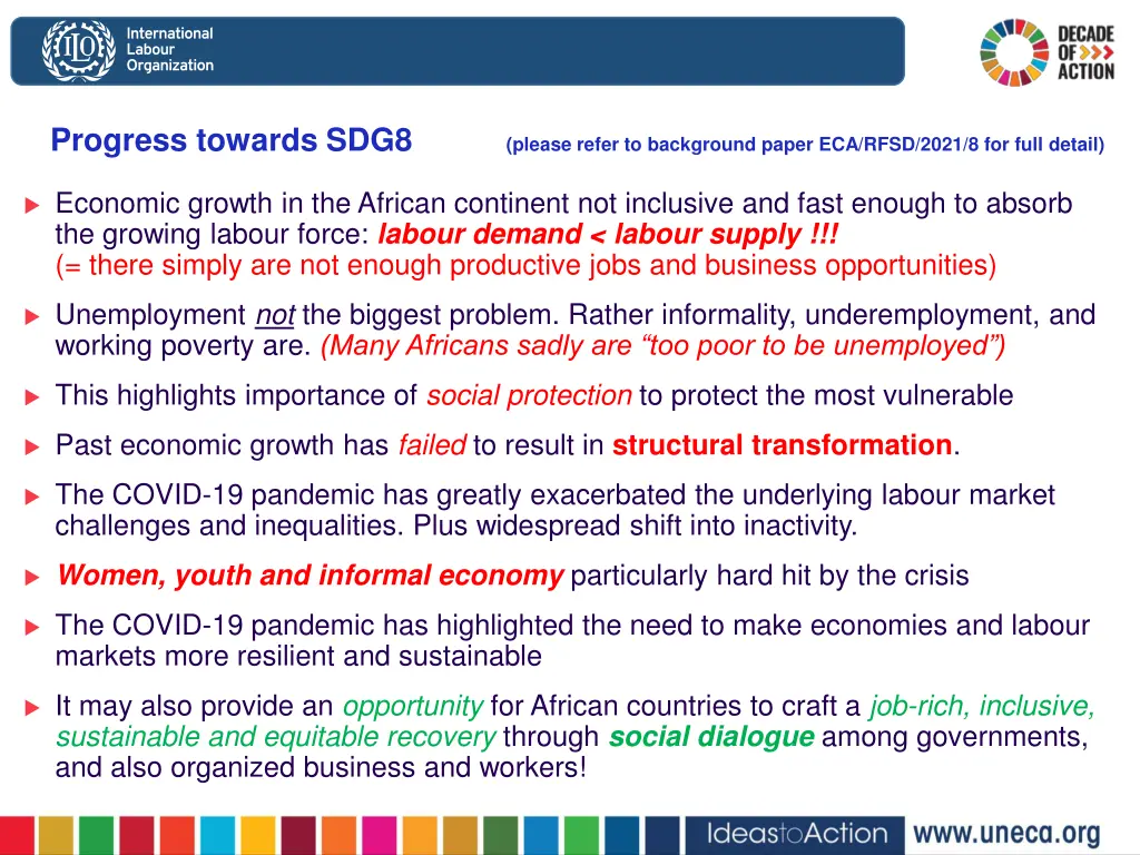 progress towards sdg8