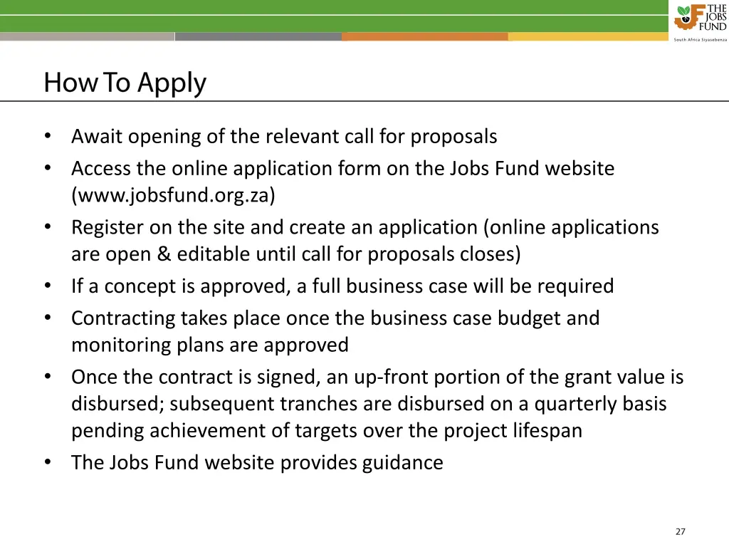 await opening of the relevant call for proposals