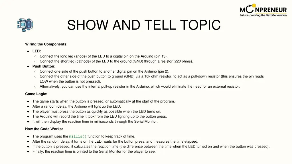 show and tell topic
