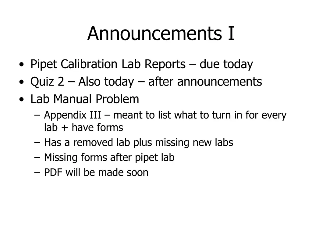 announcements i