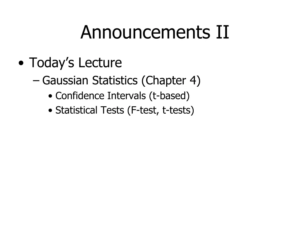 announcements ii