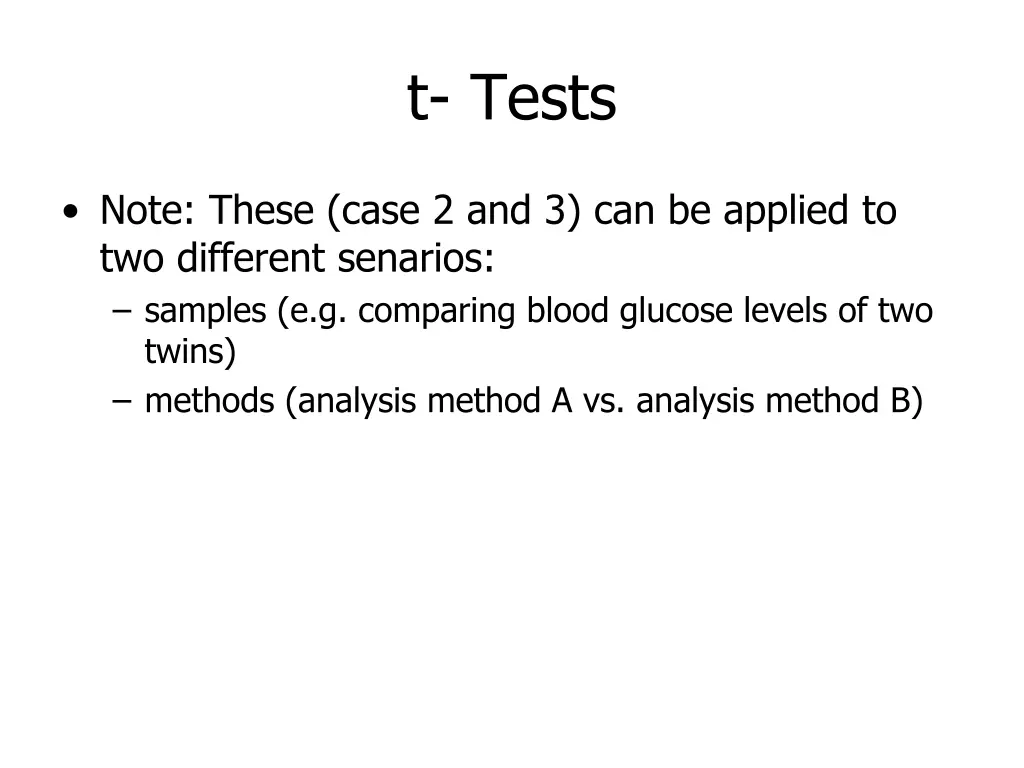 t tests