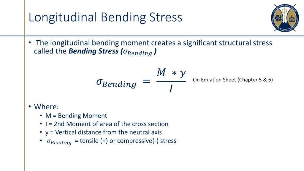 longitudinal bending stress