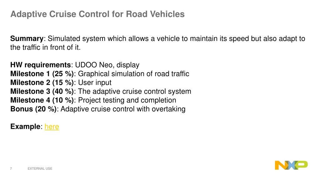 adaptive cruise control for road vehicles