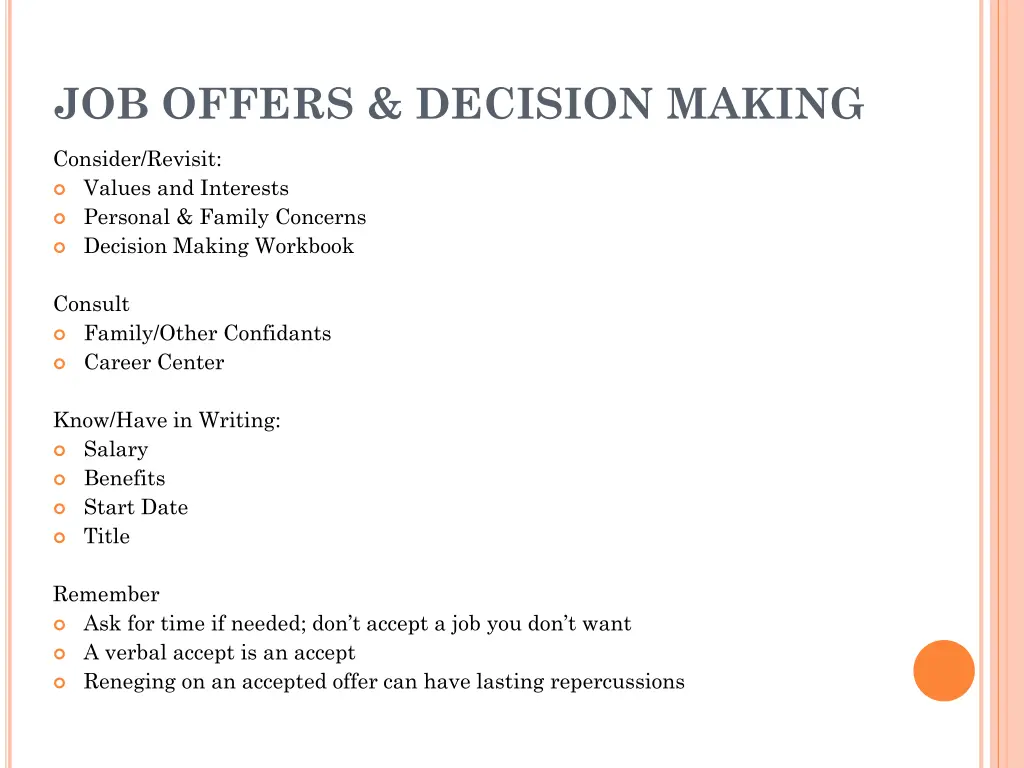 job offers decision making