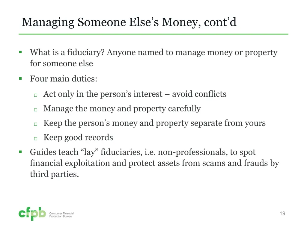 managing someone else s money cont d 1