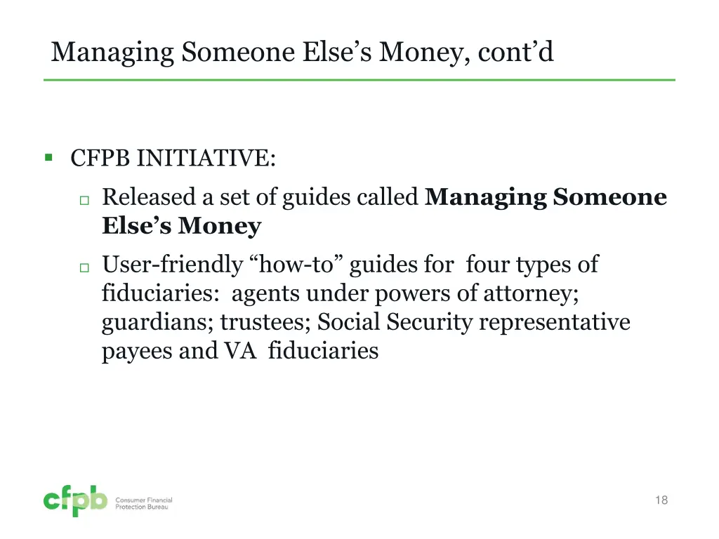 managing someone else s money cont d