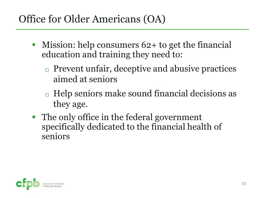 office for older americans oa