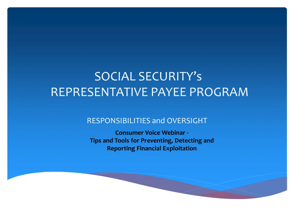 social security s representative payee program